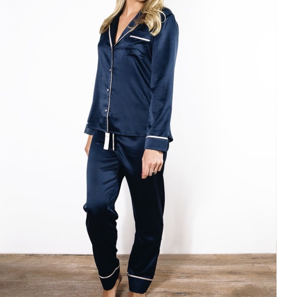 Other - Blue Satin Pajama Pant Set